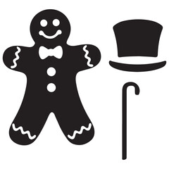 gingerbread black vector silhouettes