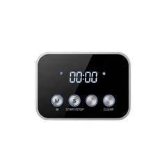 Fototapeta premium Illustration of digital kitchen timer with magnetic backing isolated on transparent background