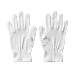 Obraz premium Illustration of a pair of white cotton gloves isolated on transparent background, soft and elegant