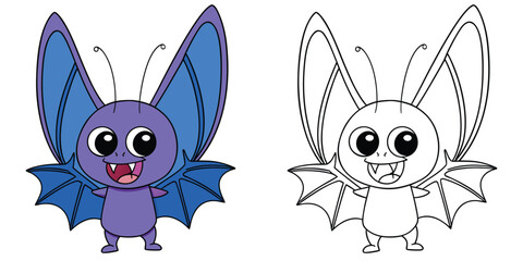 Wingzy Zap the bat flying with wide wings and a cute smile