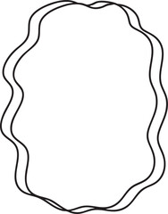 Simple wavy oval frame outline