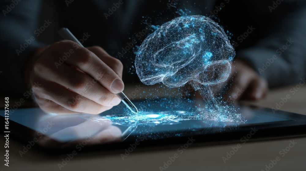 Poster human-ai collaboration: brainstorming ideas on a virtual touchscreen with interactive brain visualiz