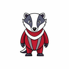 Simple Unique Design Badger Vector Style on White