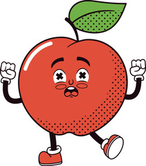Comic apple fruit awe face