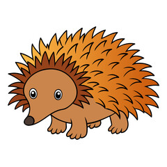 Simple Unique Design Echidna Vector Style on White