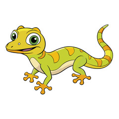 Simple Unique Design Gecko Vector Style on White