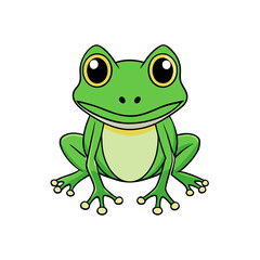 Simple Unique Design Frog Vector Style on White