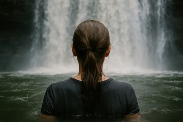 Obraz premium A Moment of Reflection in Nature's Embrace