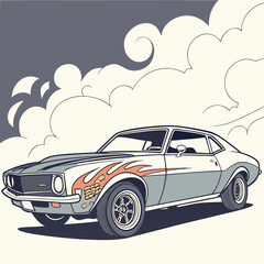 retro car vector illustration