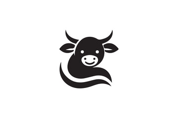 funny cow cartoon vector design