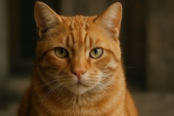 The serene expression of a tabby cat captures our attention