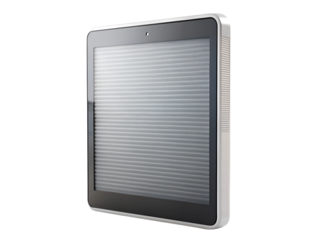 Modern tablet computer with a patterned screen, isolated on transparent background