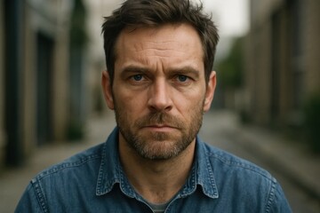 A moment of contemplation captured in the heart of a bustling city