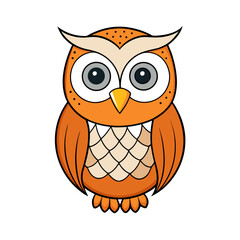 Simple Unique Design Owl Vector Style on White