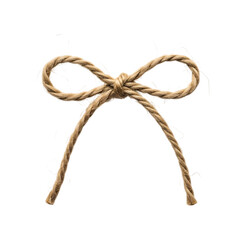 Rustic twine bow tied knot isolated on transparent background