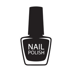 Nail polish bottle silhouette vector, Nail polish icon. Vector black silhouette. with white background.