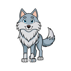 Simple Unique Design Wolf Vector Style on White