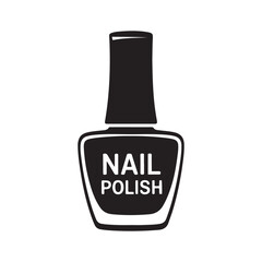 Nail polish bottle silhouette vector, Nail polish icon. Vector black silhouette. with white background.