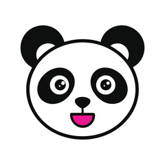 Fototapeta premium Adorable panda blinking eyes in a cheerful animated expression Vector illustration