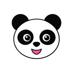 Fototapeta premium Cute panda face blinking happily in a charming cartoon loop Vector illustration