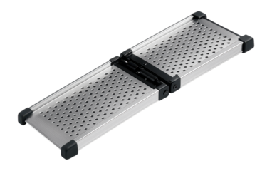 Collapsible loading ramp made of lightweight alloy with perforated surface