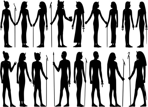 Set of ancient egypt silhouettes
