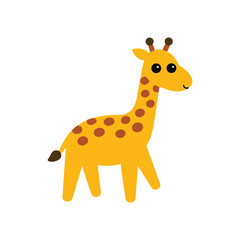 Fototapeta premium Giraffe walking in place with long neck bobbing playfully Vector illustration