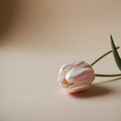 pink tulip on a black background