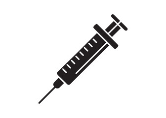 Syringe Vector Line Drawing Medical Injection Outline Illustration.