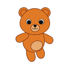 Obraz premium Teddy bear bouncing slowly with adorable gentle happy style Vector illustration