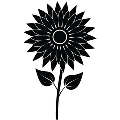 Florist element isolated single sunflower on white background 