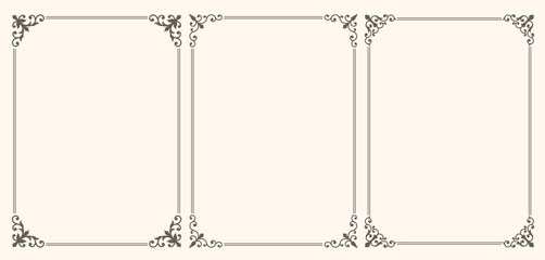 Set of frames in vintage style