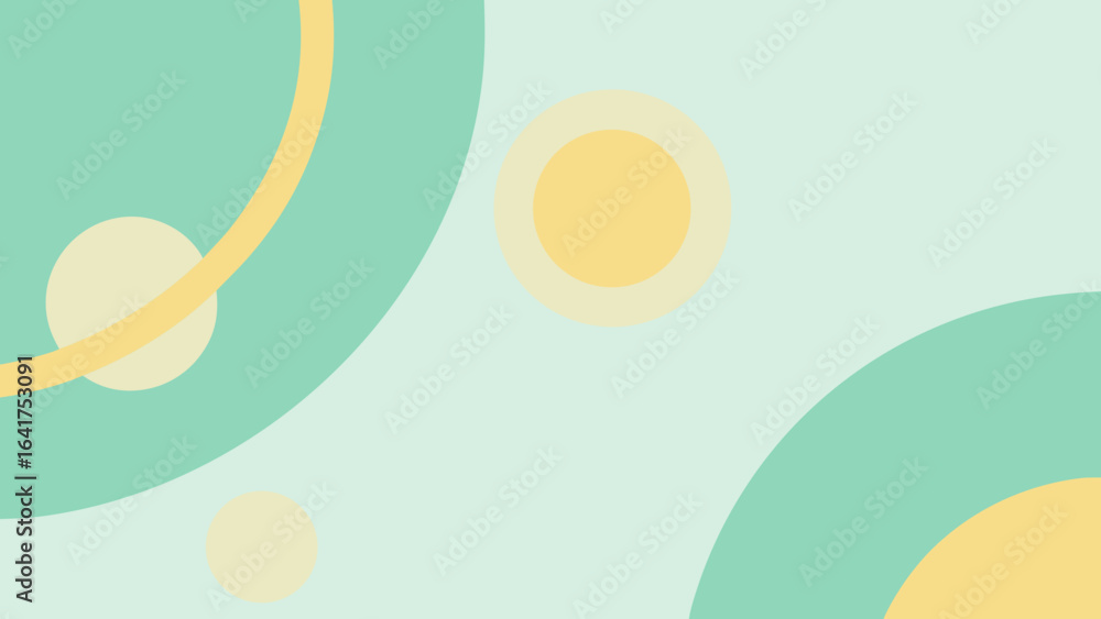 Poster abstract geometric pattern with circles and arcs in pastel colors background