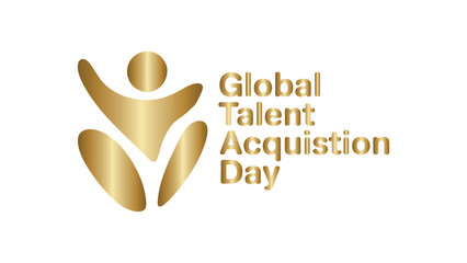 Golden Global Talent Acquisition Day Design with Abstract Icon on Transparent Vector