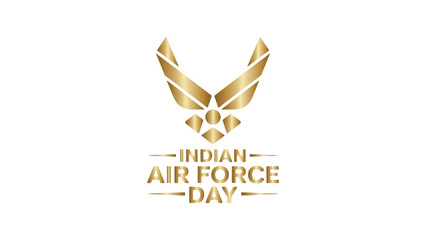 Golden Indian Air Force Day Symbol on Transparent Backdrop for Military Promotions
