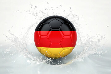 Naklejka premium German flag football splashing water isolated on transparent background