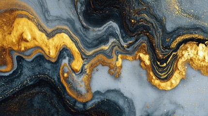 swirling gold and grey abstract art