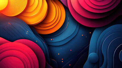 Abstract shapes in vibrant colors
