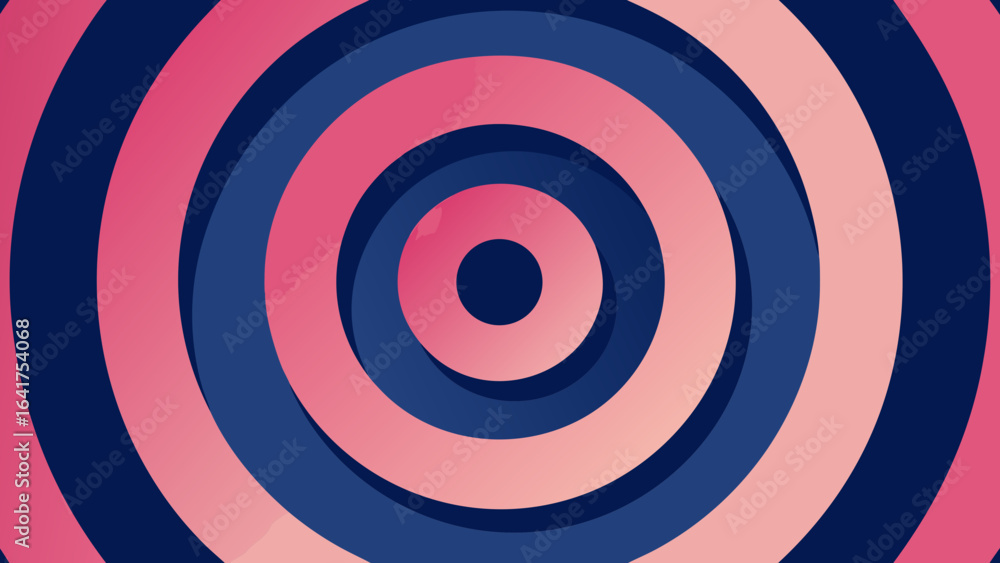 Aufkleber concentric circles with pink and blue gradient background abstract pattern