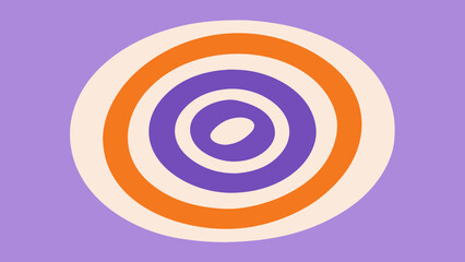 Concentric Circles Abstract Design in Purple Orange and Cream background pattern