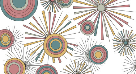 Fototapeta premium Abstract MidCentury Modern Geometric Pattern Design.
