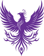 Majestic phoenix rising, a symbol of rebirth and transformation, perfect for branding or design projects