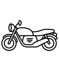 Fototapeta premium Bold Line Art Depiction of a Classic Motorcycle Design with Distinctive Features and Sleek Style