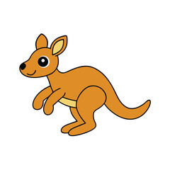 Cartoon kangaroo hopping joyfully in a fun animated style Vector illustration
