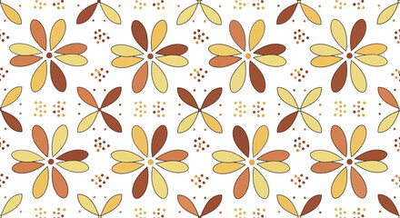 Floral Pattern in Warm Earth Tones.