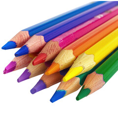Fototapeta premium Colorful pencils close-up, art supplies, studio, creative background, education (1)