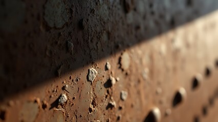 Close-up of aged metal surface revealing intricate rust patterns, showcasing industrial texture and history.