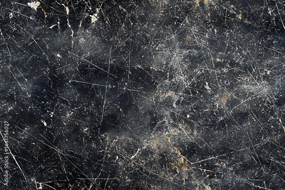 Poster dark scratched surface with worn texture and distressed marks creating abstract grunge pattern on bl