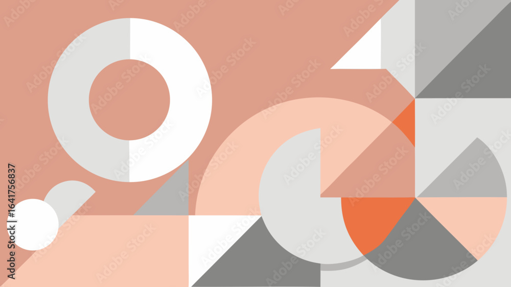 Aufkleber modern abstract geometric composition with circles and triangles background