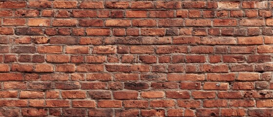 The detailed texture of a rustic red brick wall surface background